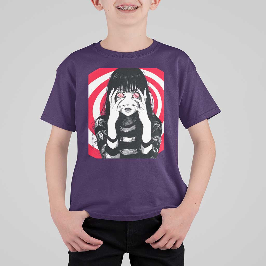 Horror Anime Manga Creepy Goth Japanese Girl T Shirt For Kid - Wonder Print Shop