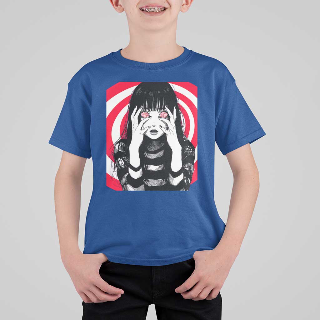 Horror Anime Manga Creepy Goth Japanese Girl T Shirt For Kid - Wonder Print Shop
