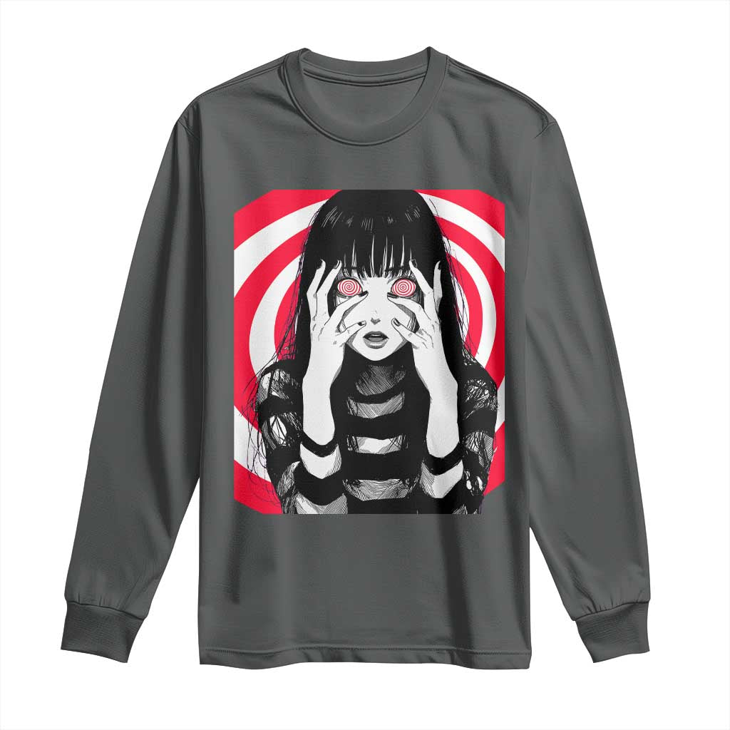 Horror Anime Manga Creepy Goth Japanese Girl Long Sleeve Shirt - Wonder Print Shop