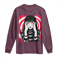 Horror Anime Manga Creepy Goth Japanese Girl Long Sleeve Shirt - Wonder Print Shop