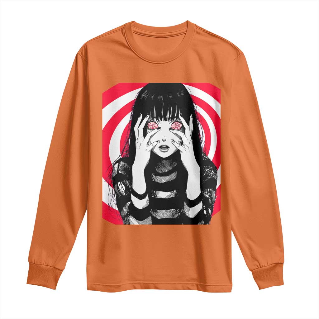 Horror Anime Manga Creepy Goth Japanese Girl Long Sleeve Shirt - Wonder Print Shop
