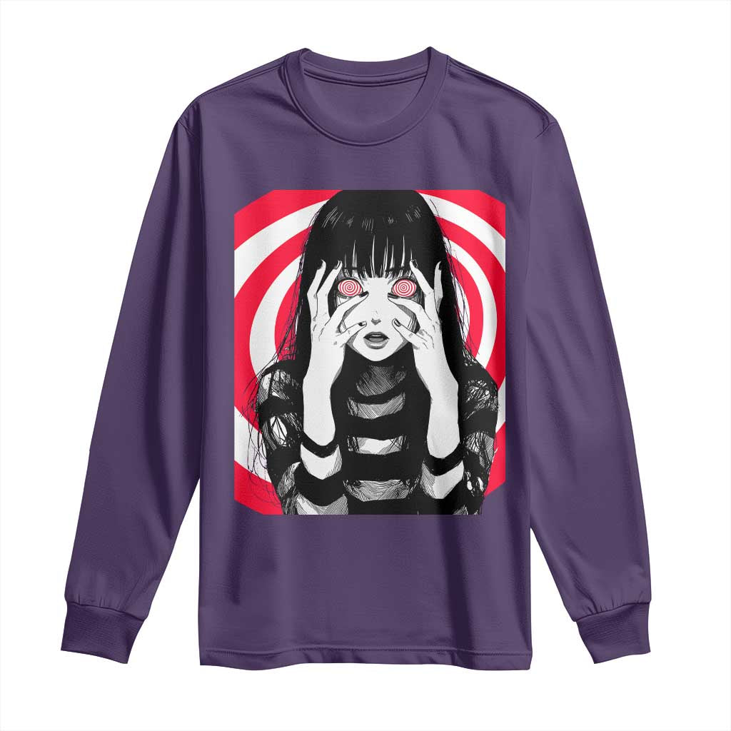 Horror Anime Manga Creepy Goth Japanese Girl Long Sleeve Shirt - Wonder Print Shop