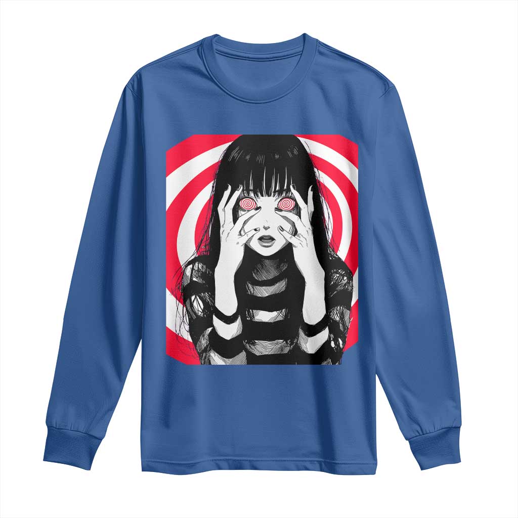 Horror Anime Manga Creepy Goth Japanese Girl Long Sleeve Shirt - Wonder Print Shop
