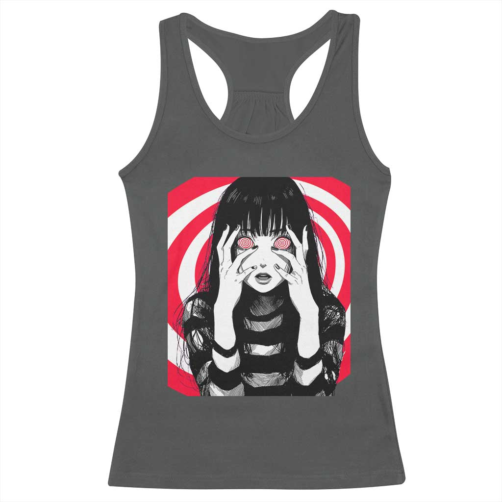 Horror Anime Manga Creepy Goth Japanese Girl Racerback Tank Top - Wonder Print Shop
