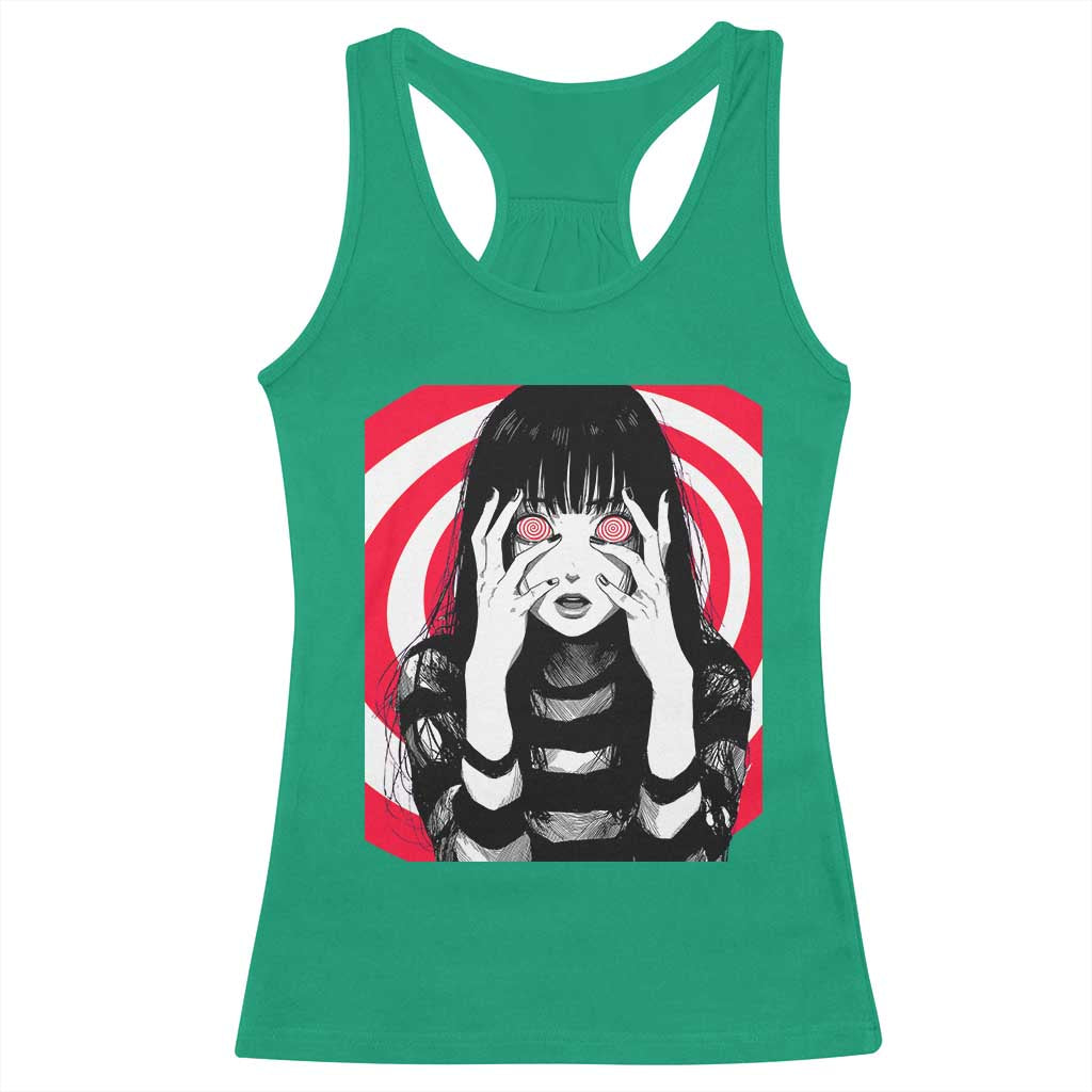 Horror Anime Manga Creepy Goth Japanese Girl Racerback Tank Top - Wonder Print Shop
