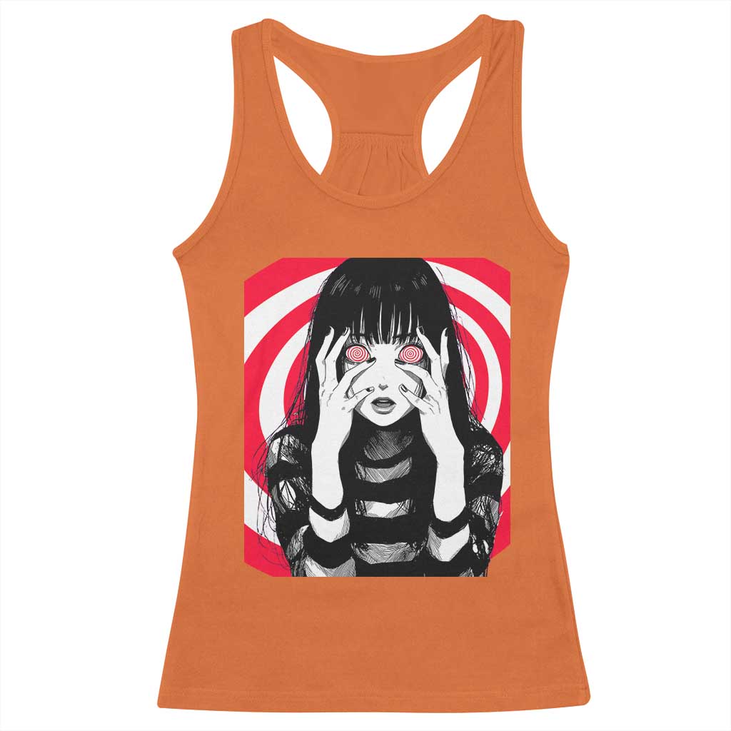Horror Anime Manga Creepy Goth Japanese Girl Racerback Tank Top - Wonder Print Shop