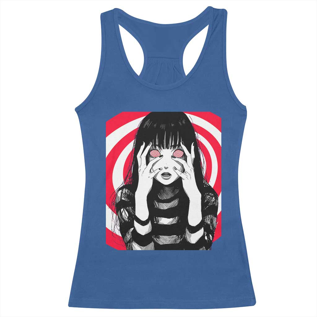 Horror Anime Manga Creepy Goth Japanese Girl Racerback Tank Top - Wonder Print Shop