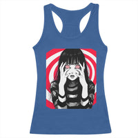 Horror Anime Manga Creepy Goth Japanese Girl Racerback Tank Top - Wonder Print Shop