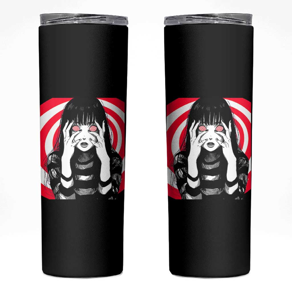 Horror Anime Manga Creepy Goth Japanese Girl Skinny Tumbler - Wonder Print Shop