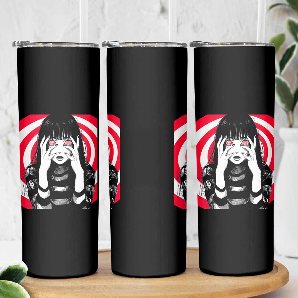 Horror Anime Manga Creepy Goth Japanese Girl Skinny Tumbler - Wonder Print Shop