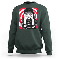 Horror Anime Manga Creepy Goth Japanese Girl Sweatshirt - Wonder Print Shop