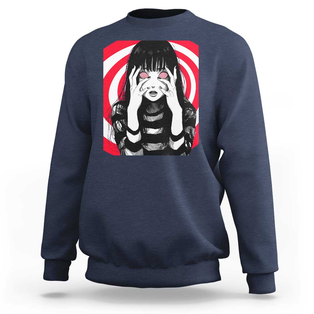 Horror Anime Manga Creepy Goth Japanese Girl Sweatshirt - Wonder Print Shop