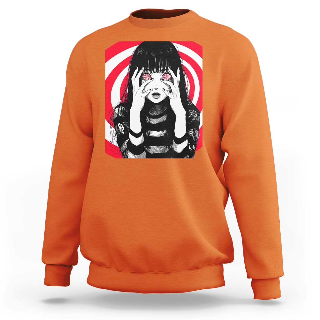 Horror Anime Manga Creepy Goth Japanese Girl Sweatshirt - Wonder Print Shop
