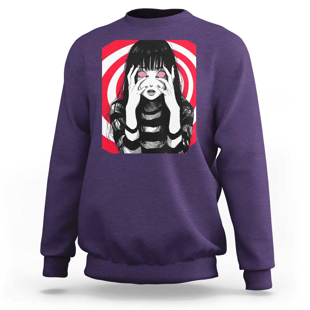 Horror Anime Manga Creepy Goth Japanese Girl Sweatshirt - Wonder Print Shop