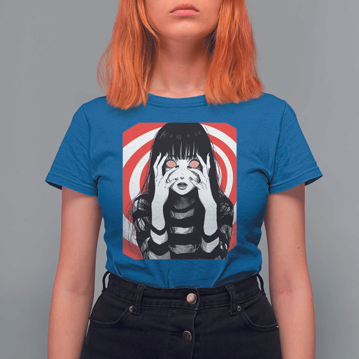 Horror Anime Manga Creepy Goth Japanese Girl T Shirt For Women - Wonder Print Shop