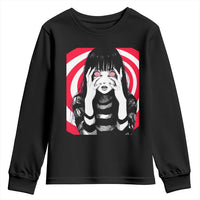 Horror Anime Manga Creepy Goth Japanese Girl Youth Sweatshirt - Wonder Print Shop