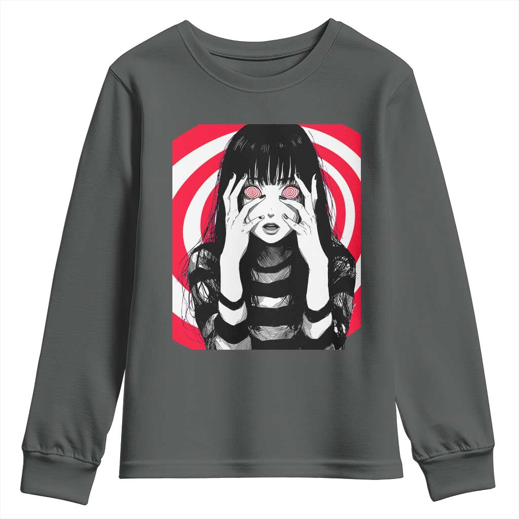 Horror Anime Manga Creepy Goth Japanese Girl Youth Sweatshirt - Wonder Print Shop