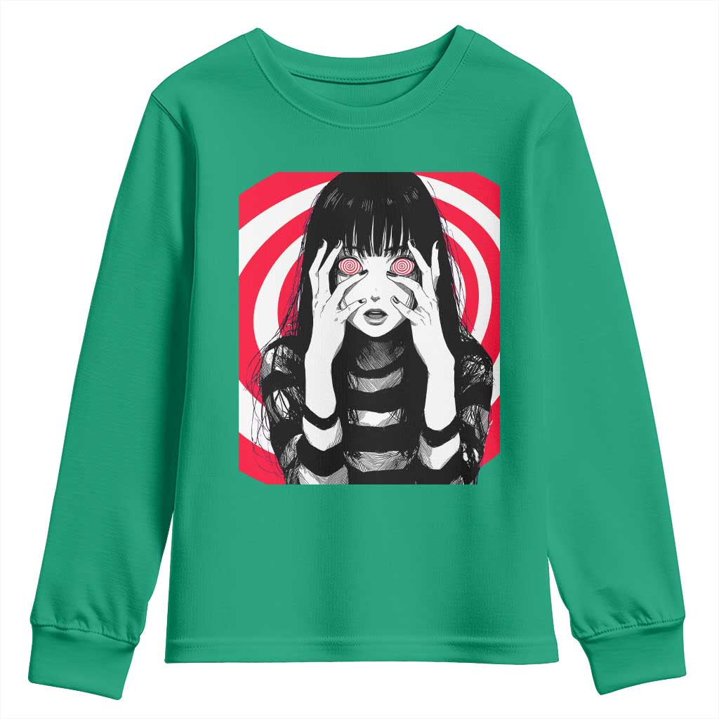 Horror Anime Manga Creepy Goth Japanese Girl Youth Sweatshirt - Wonder Print Shop