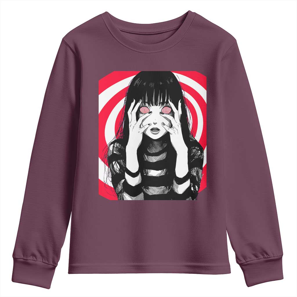 Horror Anime Manga Creepy Goth Japanese Girl Youth Sweatshirt - Wonder Print Shop