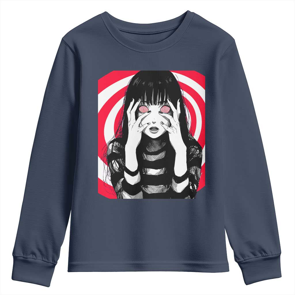 Horror Anime Manga Creepy Goth Japanese Girl Youth Sweatshirt - Wonder Print Shop