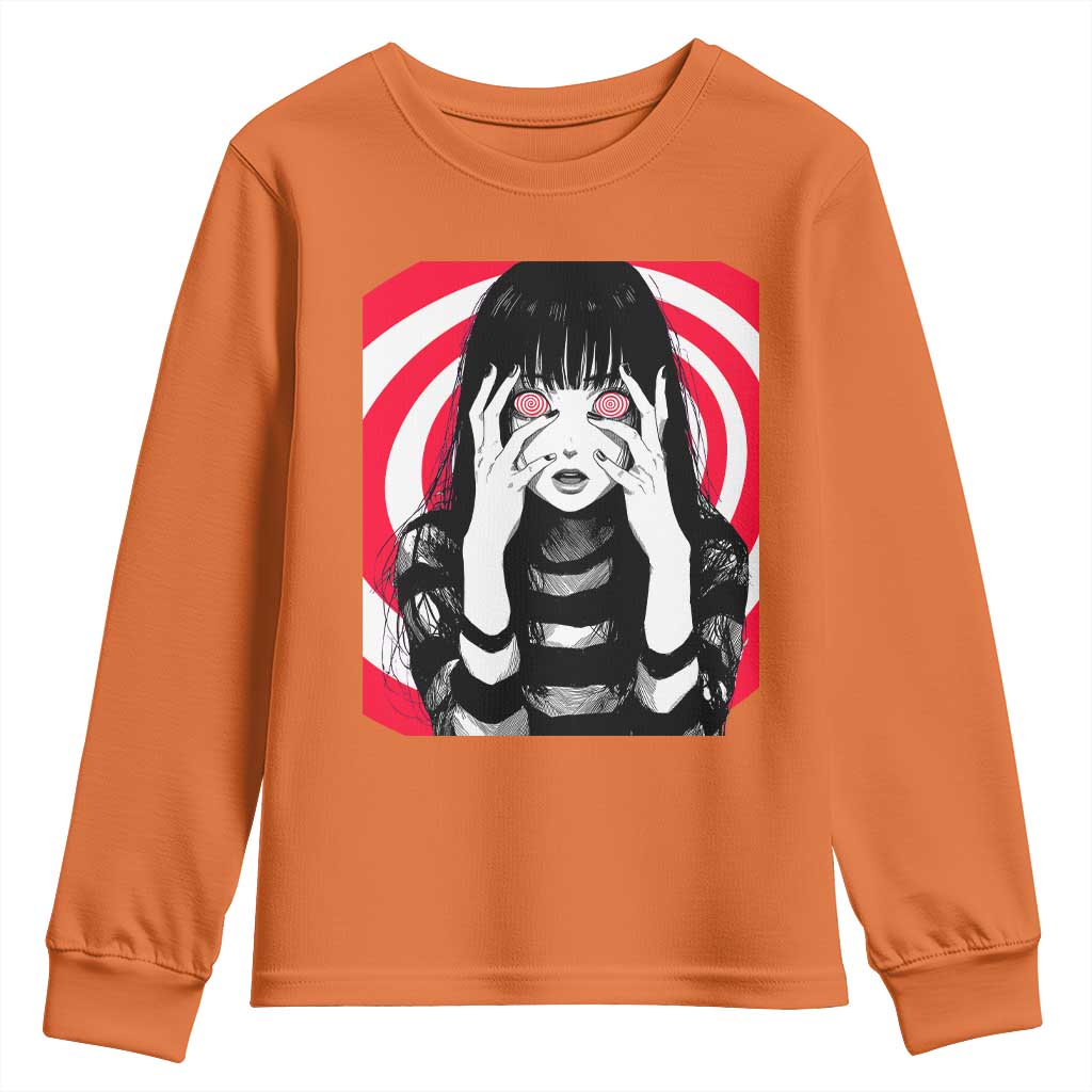 Horror Anime Manga Creepy Goth Japanese Girl Youth Sweatshirt - Wonder Print Shop