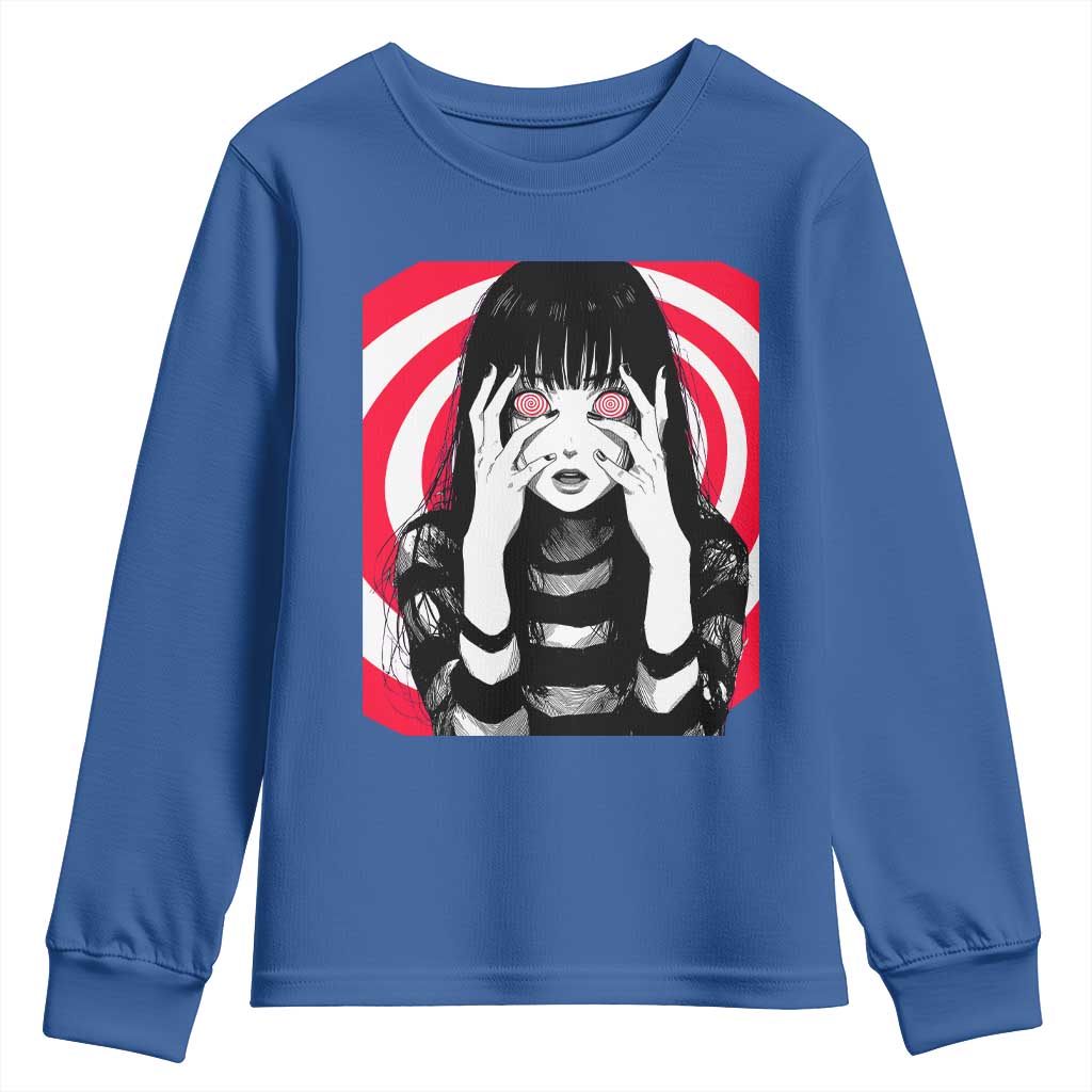 Horror Anime Manga Creepy Goth Japanese Girl Youth Sweatshirt - Wonder Print Shop