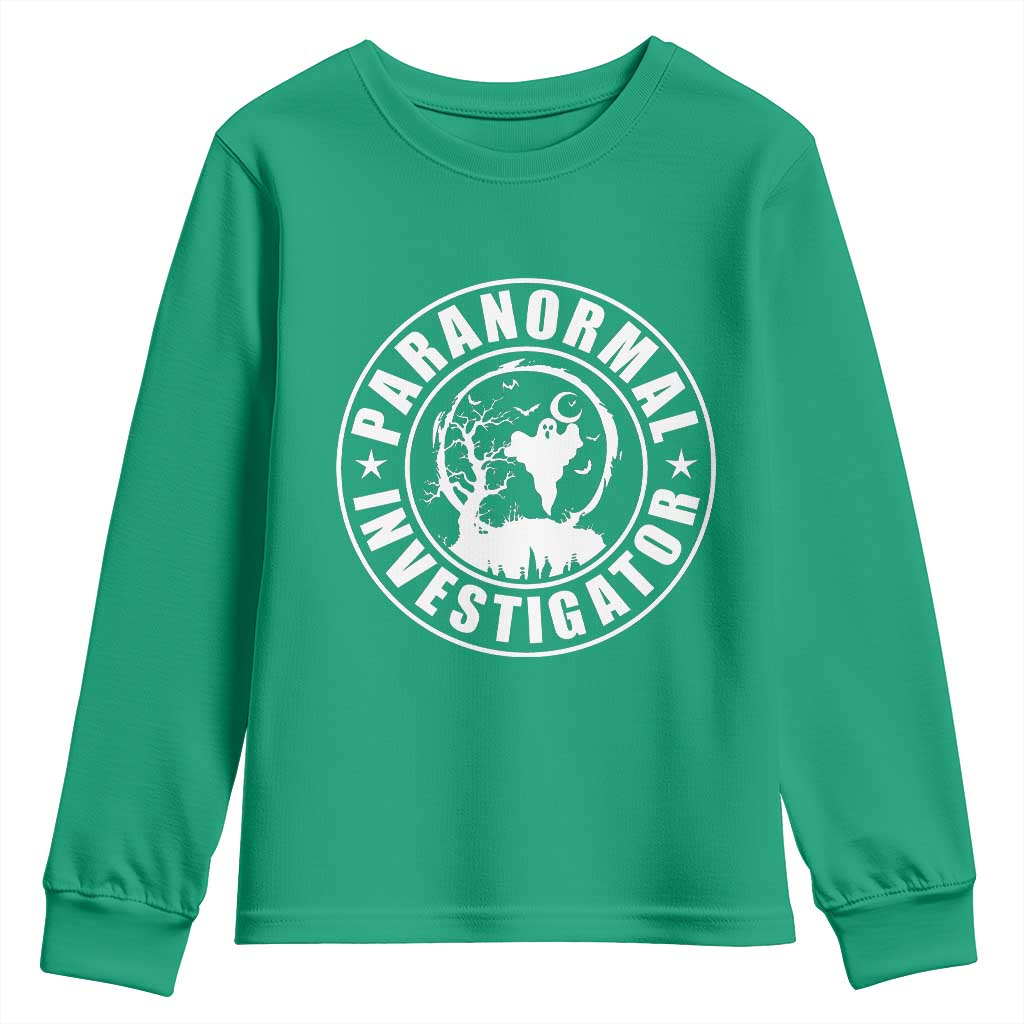 Paranormal Investigator Ghost Hunting Youth Sweatshirt EVP Halloween - Wonder Print Shop