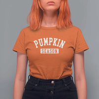 Pumpkin Season T Shirt For Women Fall Harvest Season Thanksgiving - Wonder Print Shop