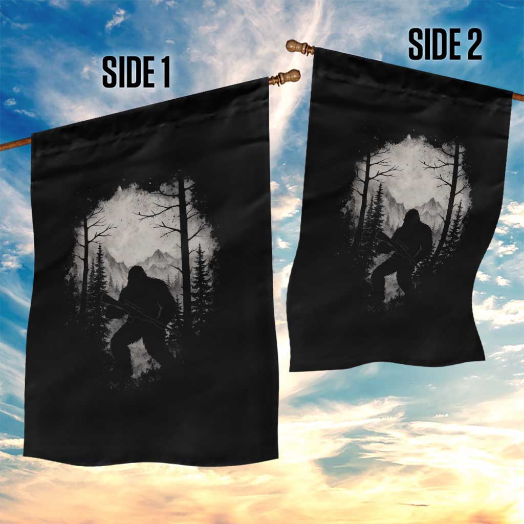 Funny Bigfoot Hunting Garden Flag Sasquatch Wildlife Hunter Forest - Wonder Print Shop