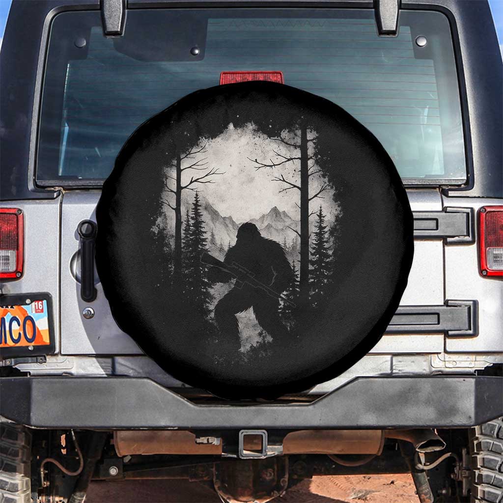 Funny Bigfoot Hunting Spare Tire Cover Sasquatch Wildlife Hunter Forest - Wonder Print Shop