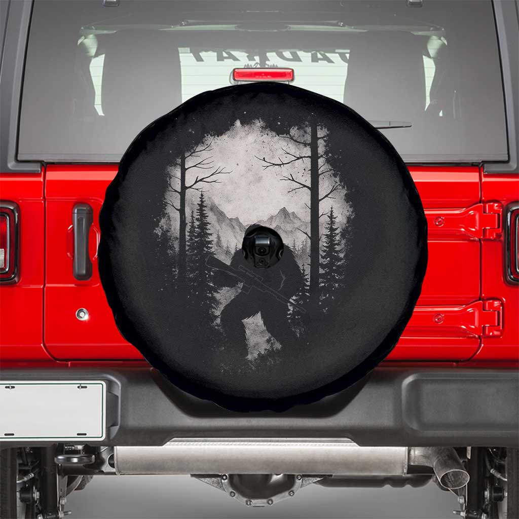Funny Bigfoot Hunting Spare Tire Cover Sasquatch Wildlife Hunter Forest - Wonder Print Shop