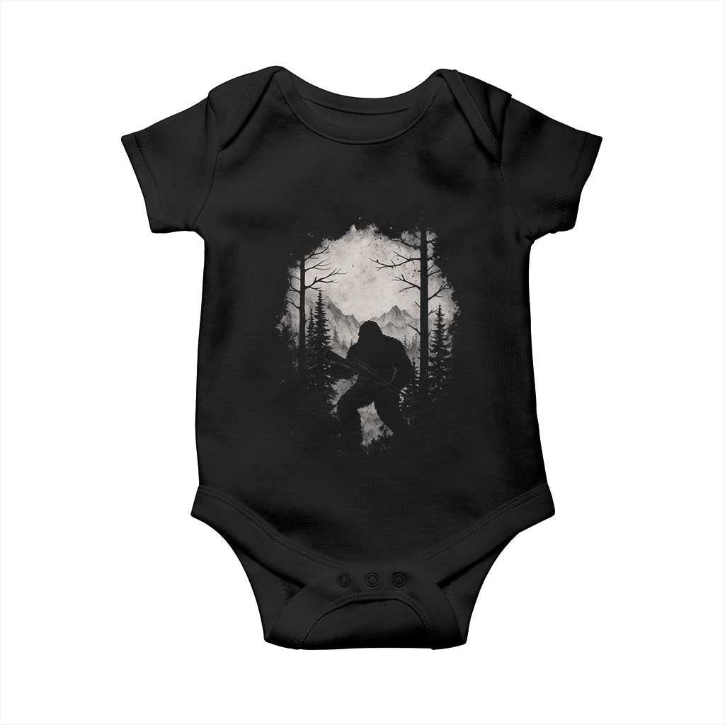 Funny Bigfoot Hunting Baby Onesie Sasquatch Wildlife Hunter Forest - Wonder Print Shop