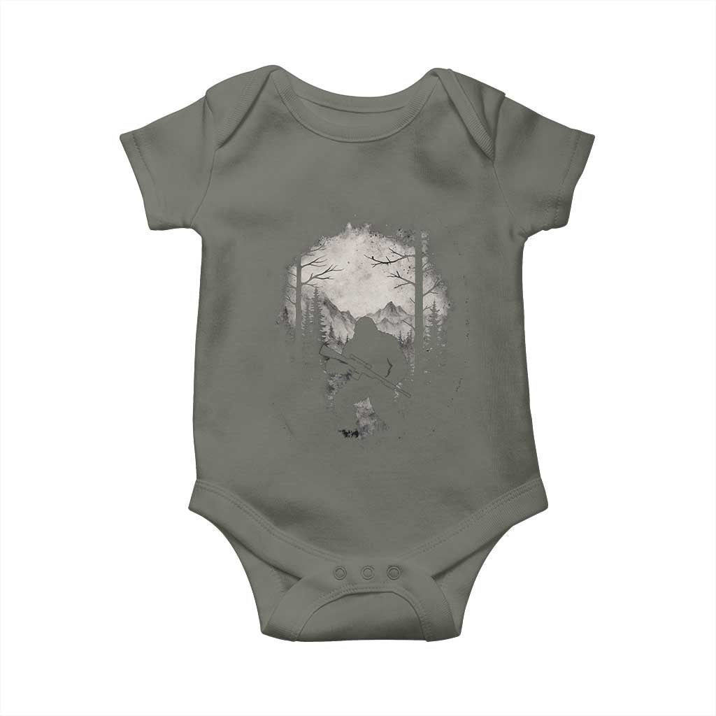 Funny Bigfoot Hunting Baby Onesie Sasquatch Wildlife Hunter Forest - Wonder Print Shop