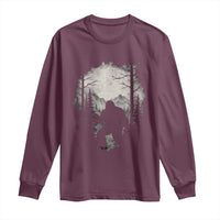 Funny Bigfoot Hunting Long Sleeve Shirt Sasquatch Wildlife Hunter Forest - Wonder Print Shop