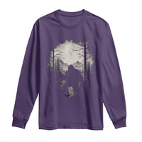 Funny Bigfoot Hunting Long Sleeve Shirt Sasquatch Wildlife Hunter Forest - Wonder Print Shop