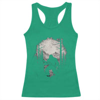 Funny Bigfoot Hunting Racerback Tank Top Sasquatch Wildlife Hunter Forest - Wonder Print Shop