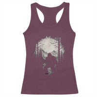 Funny Bigfoot Hunting Racerback Tank Top Sasquatch Wildlife Hunter Forest - Wonder Print Shop