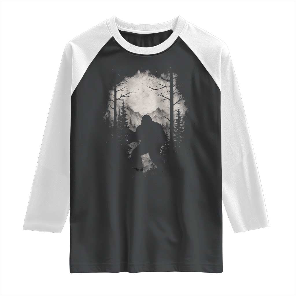 Funny Bigfoot Hunting Raglan Shirt Sasquatch Wildlife Hunter Forest - Wonder Print Shop