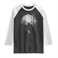 Funny Bigfoot Hunting Raglan Shirt Sasquatch Wildlife Hunter Forest - Wonder Print Shop