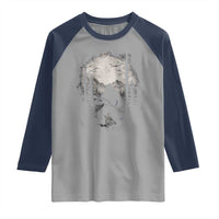 Funny Bigfoot Hunting Raglan Shirt Sasquatch Wildlife Hunter Forest - Wonder Print Shop