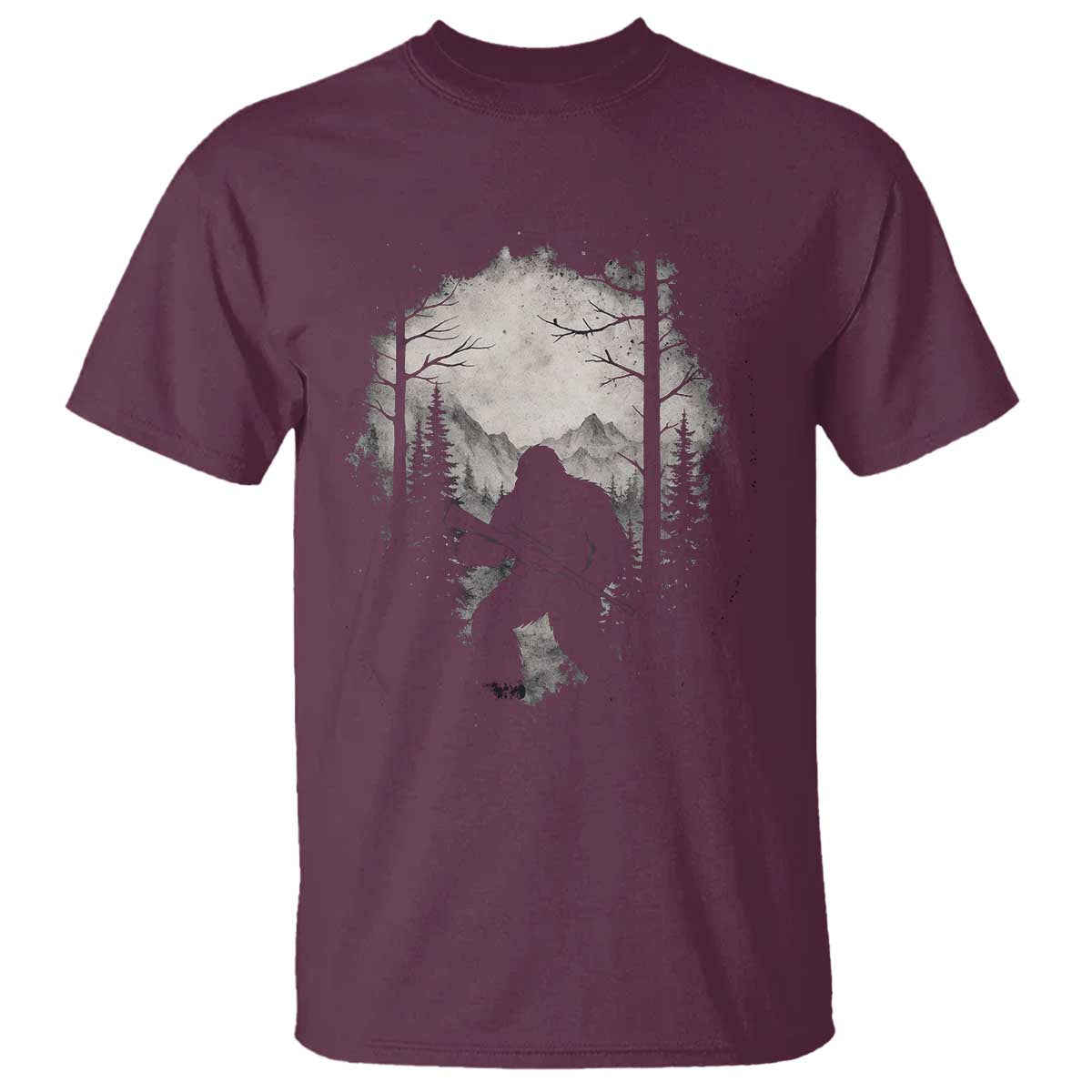 Funny Bigfoot Hunting T Shirt Sasquatch Wildlife Hunter Forest - Wonder Print Shop