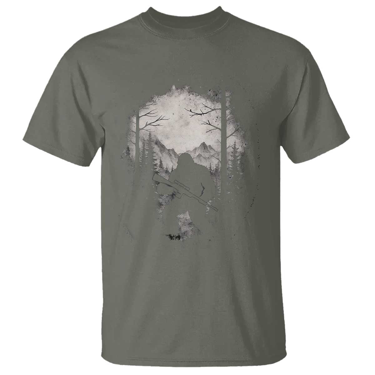 Funny Bigfoot Hunting T Shirt Sasquatch Wildlife Hunter Forest - Wonder Print Shop