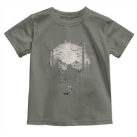 Funny Bigfoot Hunting Toddler T Shirt Sasquatch Wildlife Hunter Forest - Wonder Print Shop