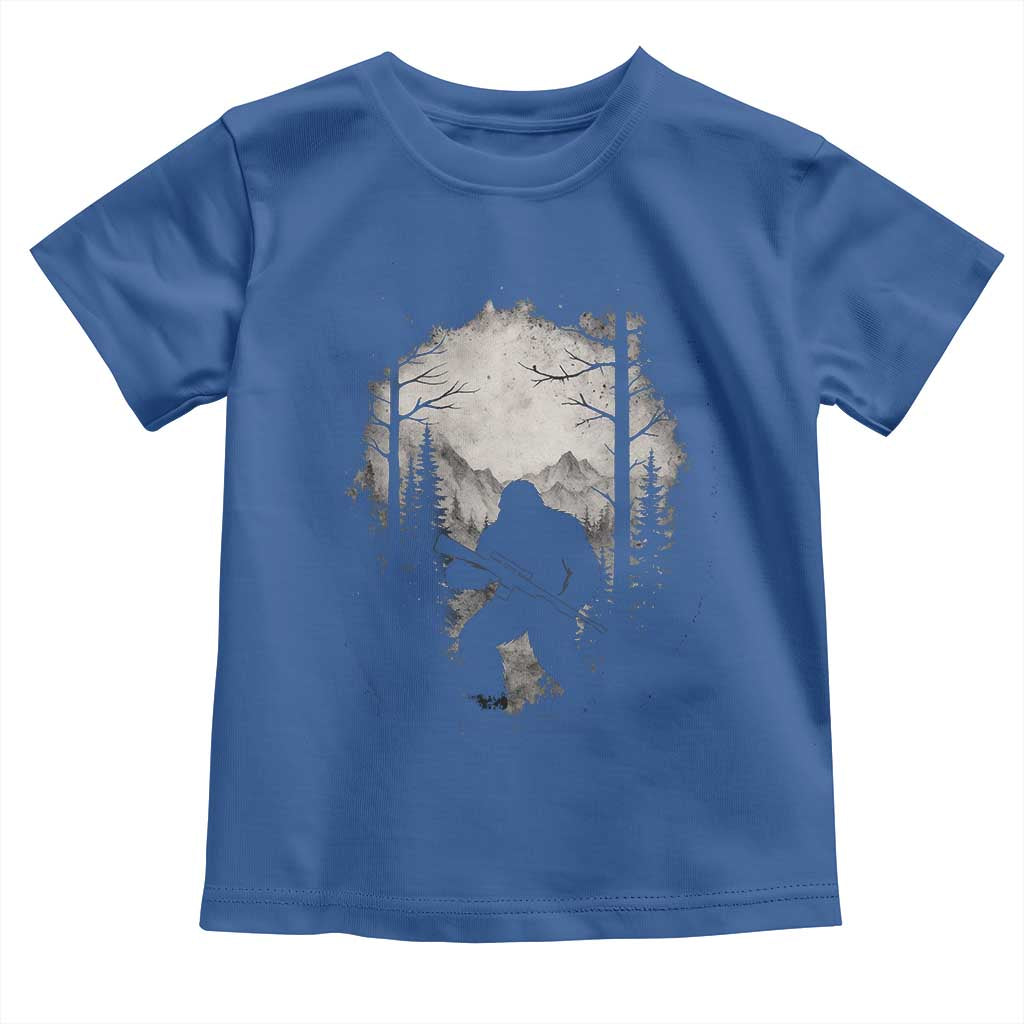 Funny Bigfoot Hunting Toddler T Shirt Sasquatch Wildlife Hunter Forest - Wonder Print Shop