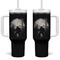 Funny Bigfoot Hunting Tumbler With Handle Sasquatch Wildlife Hunter Forest - Wonder Print Shop