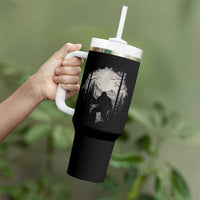 Funny Bigfoot Hunting Tumbler With Handle Sasquatch Wildlife Hunter Forest - Wonder Print Shop