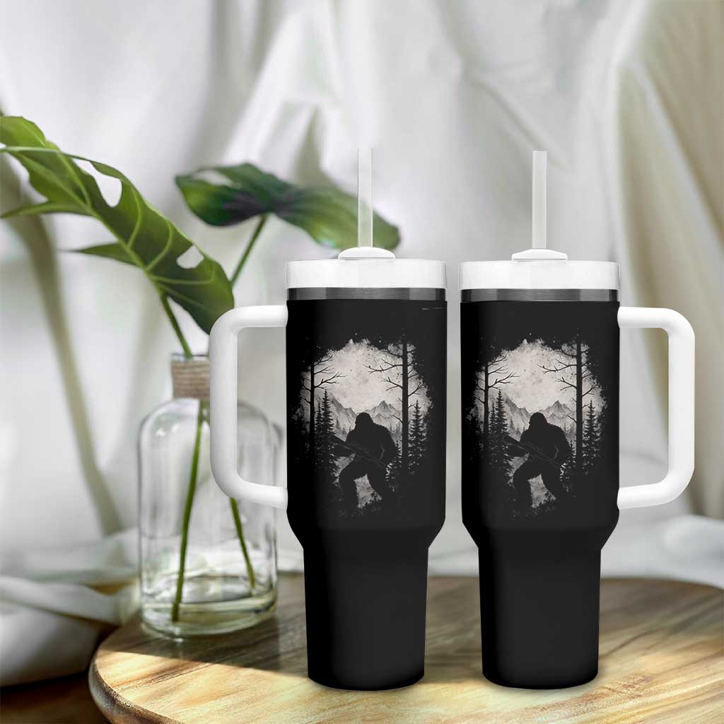 Funny Bigfoot Hunting Tumbler With Handle Sasquatch Wildlife Hunter Forest - Wonder Print Shop