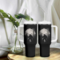 Funny Bigfoot Hunting Tumbler With Handle Sasquatch Wildlife Hunter Forest - Wonder Print Shop