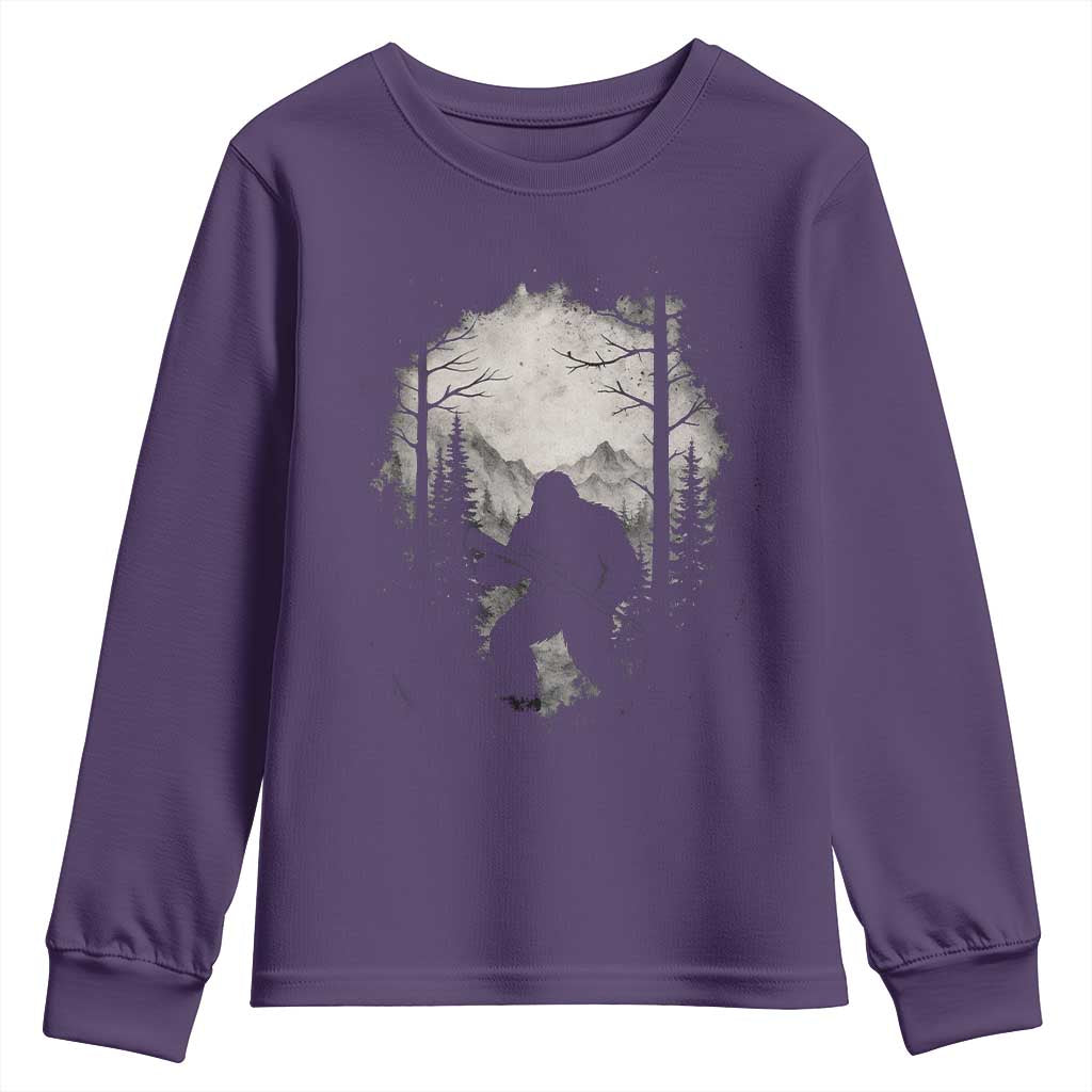 Funny Bigfoot Hunting Youth Sweatshirt Sasquatch Wildlife Hunter Forest - Wonder Print Shop