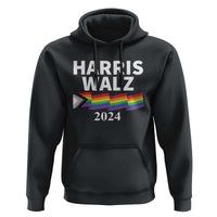 Harris Walz Hoodie LGBT Rainbow Flag Presidential Election 2024 - Wonder Print Shop